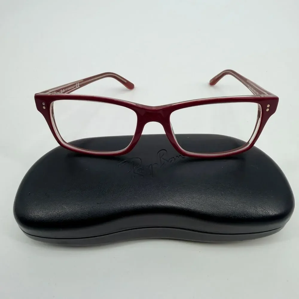 Ray Ban RB 5225 5186 Berry Pink Rectangle Eyeglasses Frames 54-17-145